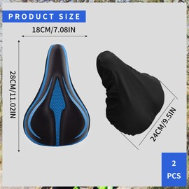 Gel Bike Seat Cover, Extra Soft Bike Seat Cushion for Men & Women, Padded Exercise Bicycle Seat Cushion Compatible