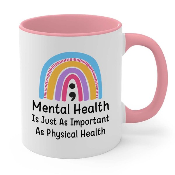 Flairy Land Mental Health Awareness Day 2Tone Mug 11oz Pink