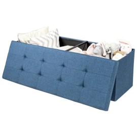 Large Fabric Folding Storage Chest Practical and Space-Saving Bin for Organizing Your Home or Officecolor: navy Color