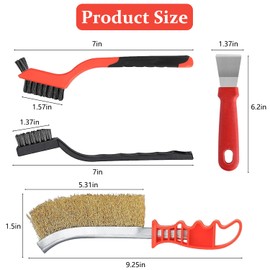 Wire Brush Set, Metal Rust Remover Brushes Handy Steel/Nylon/Brass Brush Set Suitable for Cleaning Welding Slag and Rust 11pcs