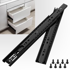 Full Extension Drawer Slides 10 Inch 1 Pairs Side Mount Metal Ball Bearing Drawer Slides Rails,10 12 14 16 18 20 22 Inch 100 LB Load Capacity Cabinet Wardrobe Slider Kitchen Glides