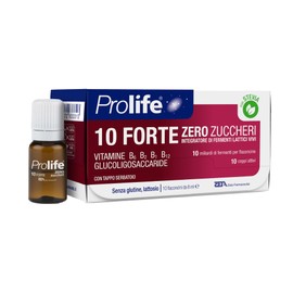Prolife - 10 Forte, Integratore con 10 Miliardi di Probiotici per Flaconcino, Senza Zuccheri, Contiene Stevia, 10 Flaconcini da 8 ml