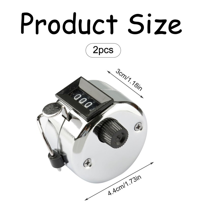 Luckious 2PCS Manual Counter,Round Counter 4-Digit Mechanical,Golf Score Counting Tool,Clicker