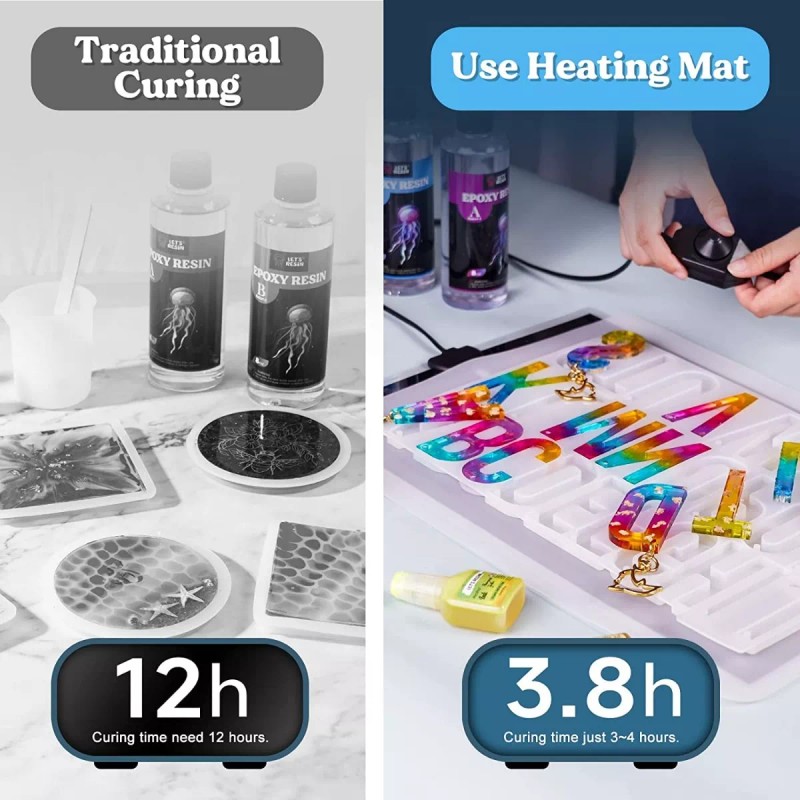 B0B2WQGKYN Let's Resin Alfombrilla Calefacción Resina Curado Rápido