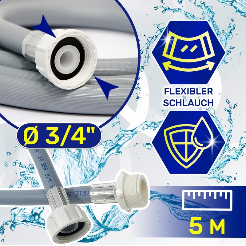 Inlet Hose Washing Machine and Dishwasher 5 m 25°C from
