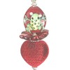 Red Velvet Heart with Handcrafted Artisan Green Lampwork Glass Frog