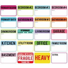 600 pcs Moving Labels for Boxes,3 x 2 Packing Labels for Moving Boxes, for 3-4 Bedroom House,20 Designs Moving Stickers Including Fragile Stickers and Heavy Sticker