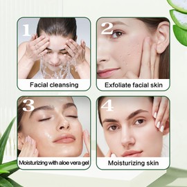 Purifying Exfoliating Gel,Gentle Exfoliating Scrub Gel for Facial Face，Deep Cleansing Face and Body With Moisturizing Aloe Vera Gel for Soothing Skincare Set Christmas Gifts for Women/Men 2pcs