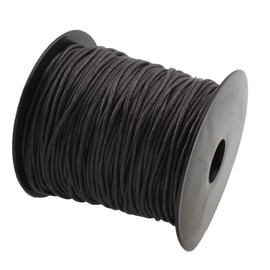 Comeon 2mm 80Yards Waxed Thread Cotton Cord Plastic Spool String Strap Necklace Rope Bead for Necklace Bracelet DIY Making (Black)