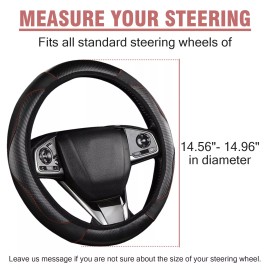 DONWELL For Toyota Car Steering Wheel Cover Carbon Black Leather Anti-slip Accessories