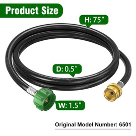 6FT Propane Hose Adapter for Weber Q 1200, Propane Tank Adapter 20lb to 1lb Converter for Weber Traveler Grills Accessories, Portable Gas Grill Hose for Q Series & Traveler Gas Go-Anywhere Grills