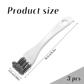 3pcs Bird Cage Brush Cleaner, Stainless Steel Bird Cleaning Brush Durable Droppings Removal Tool for Pet Parrot Fowl Cage Cleaning Accessory