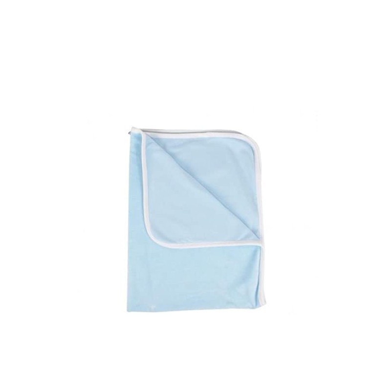 Popolini Baby Blanket Nicky Light Blue Organic Cotton 90 x