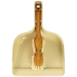 Uniware® Unique Dustpan & Violin Shape Brush Set, Beige, Made In Italy,1 Set