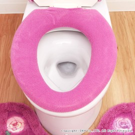 OKA Toilet Seat Cover, Royal Collection Chelsea O-shaped Toilet Seat Cover, Pink, 10.6 x 7.1 x 1.0 inches (27 x 18 x 2.5 cm)