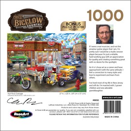 Lafayette Puzzle Factory Chris Bigelow 1000 PC Jigsaw Puzzle - Hot Rod Garage, Multi-Colored