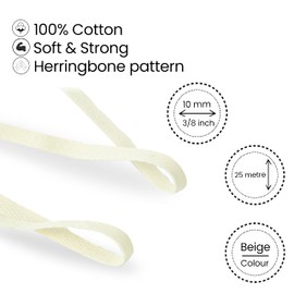 Bunting Tape, Cotton Tape, Cotton Ribbon, Twill Tape (10mm or 25mm Width)