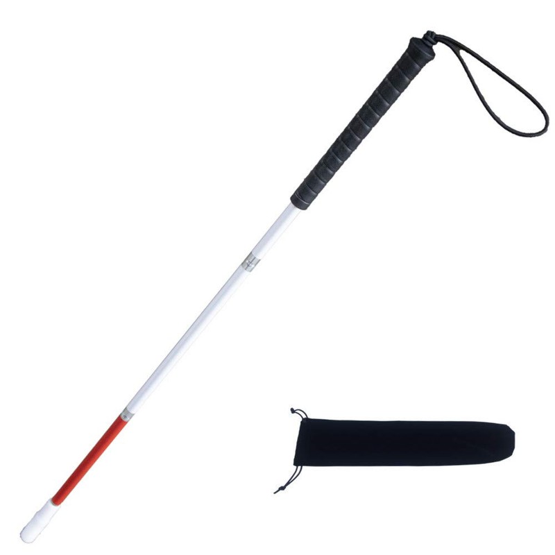 70cm White Cane, Aluminum Folding Cane for The Blind,Folds Down