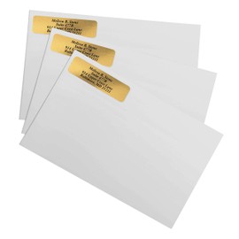 Gold Foil Personalized Return Address Labels Without Dispenser - Roll of 250 Custom Stickers