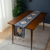 Embroidery Luxury Table Runner, Long Blue Dining Table Runner, Elegant