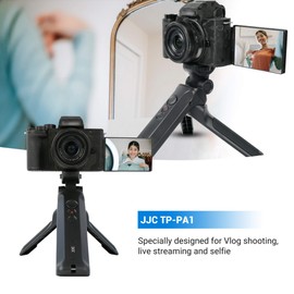 JJC DMW-SHGR1 Remote Grip Selfie Stick VLOG Tripod Panasonic Lumix DC-GH7 S5IIX DC-G9M2 DC-GH6 GH5M2 GH5 II DC-S5 S1 S1H S1R GH5 GH5s G100 G99 G9 G8 FZ10000 II GX7 GX8 Compatible