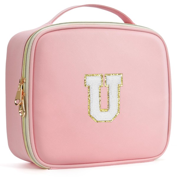 BAGNN - Estuche de viaje con inicial para maquillaje y