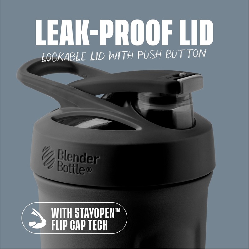 BlenderBottle Strada Shaker Cup Insulated Stainless Steel Water Bottle with