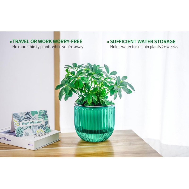 Melphoe 2 Pack Self Watering Hanging Planters Indoor Flower Pots,