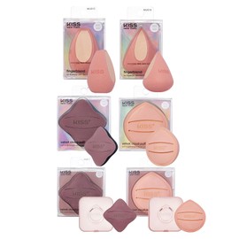 Kiss New York 6 Pcs Makeup Sponge Set with 2 Vented Storage Cases + 2 Fingerblend Sponges + 4 Velvet Cloud Puffs, Latex-Free Blender Sponge for Liquid, Cream & Powder Foundation, Soft & Lightweight