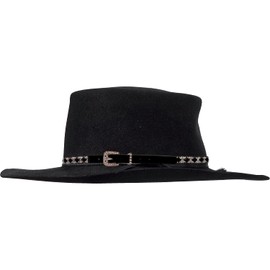 Black Diamond Shaped Rhinestone Hat Band, Faux Leather Belts for Cowboy Hats, Rodeo Accessories for Women, 28 Inches, Black, One Size-Medium