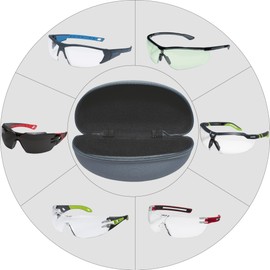 Uvex Glasses Case – Textile Case – Hard Shell – Case with Carabiner Hook – Grey, gray