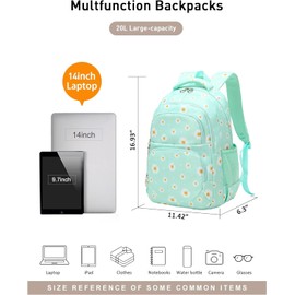 Createy Daisy Printed School Backpack for Girls Elementary Primary School Bag Teens Bookbags Kids Backpack Set