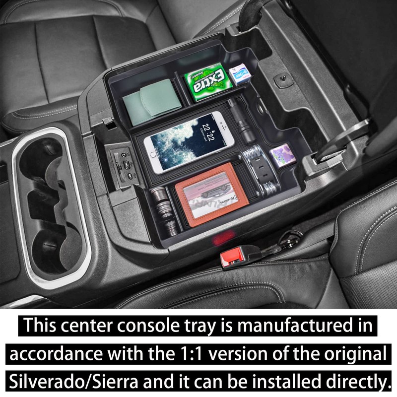 RUNROAD Center Console Organizer Tray Compatible with 2019-2022 Chevy Silverado