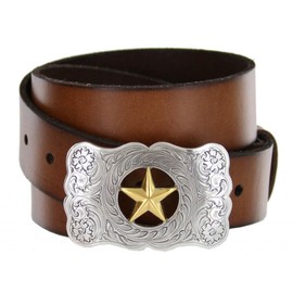 Texas Ranger Star Western Full Grain Leather Casual Jean Belt