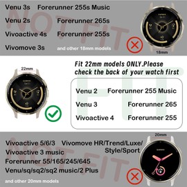 Oanux 22mm Stretchy Braided Nylon Compatible with Garmin Vivoactive 4 Watch Band/Venu 4 45mm/Venu 3/Venu 2, Parachute Buckle Elastic Soft Sport Strap for Forerunner 265/255/255 Music Men Women