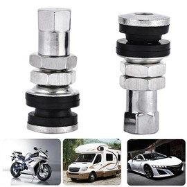 Tire Valve Stems, 10pcs TR161 Metal Car Truck Motorcycle Bolt in Tire Tyre Valve Short Stems with Dust for ATV Car Boat Trailer Motorcycle