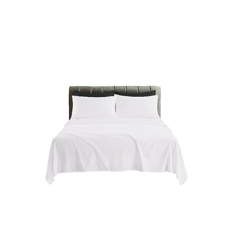 100% Egyption Cotton 200 Thread Count Flat Sheets (White, Double)