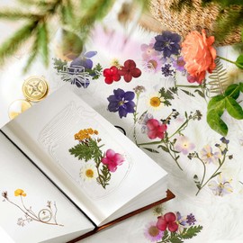 WNSIRVY 40Pcs DIY Bookmarks Kit, Transparent Dried Flower Bookmarks, Filling Bookmarks with Flowers, 20 Styles Handmade DIY Bookmarks Comes with 48Pcs Tab to Make Easier (Style 1)