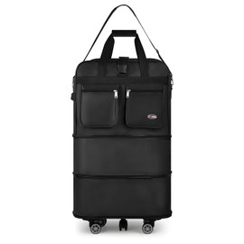 New York XPress 36 inches Collapsible Travel Suitcase with Wheels - Water-Resistant Expandable，Black