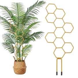 Grevosea 14 Inch Trellis for Climbing Plants Indoor, Plant Trellis Indoor Small Trellis for Potted Plants Honeycomb Metal Pothos Plant Climber Support for Flower Stem Vines Indoor Plants Supports