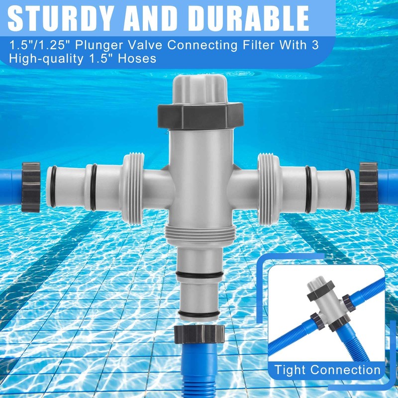 Menkxi Dual Split Swimming Pool Hose Plunger Valve, 2 in