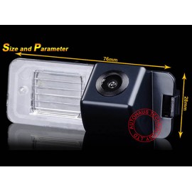 Dynavision Waterproof High Definition Color Wide Viewing Angle License Plate Car Rear View Camera with Night Vision for VW Passat CC Skoda Superb Seat altea Golf 6 Polo