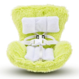 Mini Doll Car Seat for 17cm Dolls, Clip-On Air Vent Safety Seat with Soft Plush Cushion and ABS Base, Cute Car Decoration & Display Stand for Collectors and Toy Fans, Green