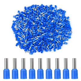 500 Pieces Wire Ferrules Terminals Kit 14 AWG Insulated Cord Pin End Terminal Wire Connectors, Blue