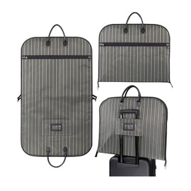 BAG WIZARD Suit Bag for Travel 40" Foldable Carry on Garment Bags for Men Waterproof Suit Carrier with Luggage Trolley Sleeve, Silver