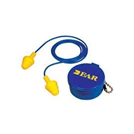 3M E-A-R Ultra-Fit Reusable Corded Earplugs, One Size Fits All (50 Pair) Blue