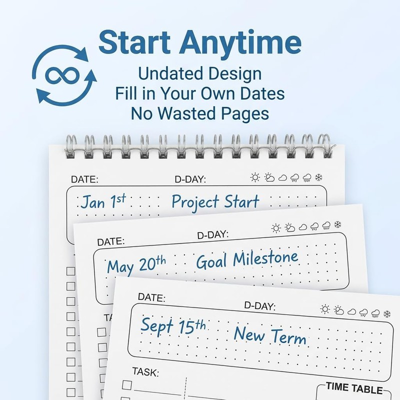 A5 Daily Planner Notebook Productivity Planner with To Do List