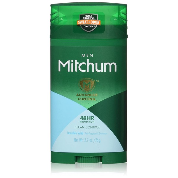 Mitchum Men Advanced Control, Clean Control Invisible Solid 2.7 oz (Pack of 2)