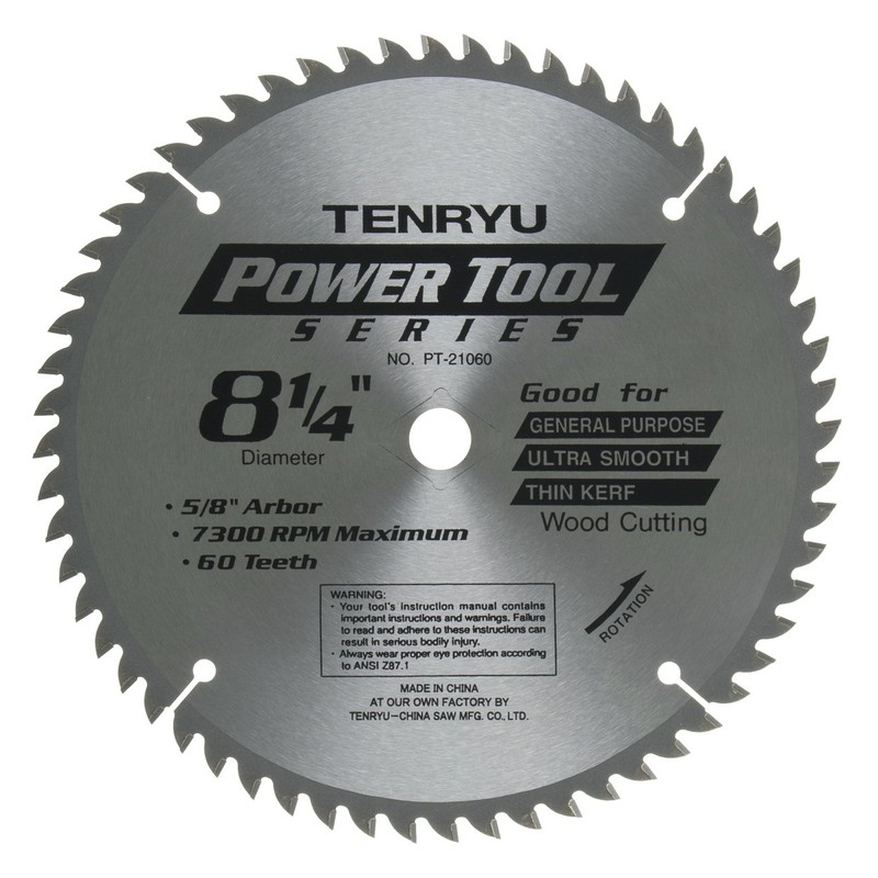 Tenryu PT-21060 8" Carbide Tipped Saw Blade (60 Tooth ATAF