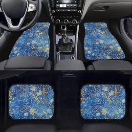 Finagallathe Car Floor Mats with Groovy Flower Set of 4 Floor Carpet for Car Durable All Weather Non Slip Car Floor Liner Auto Car Accessories Universal for Van Truck SUV
